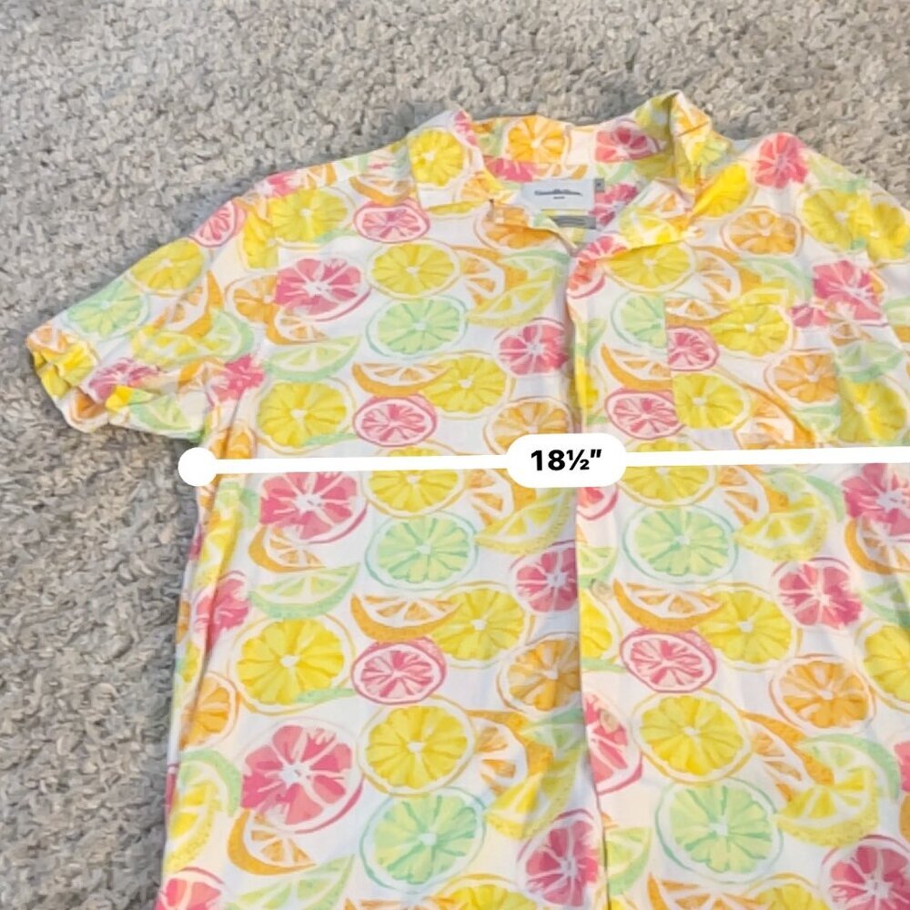 Goodfellow & Co Citrus Print Short Sleeve Button Up Shirt M - Picture 7 of 7